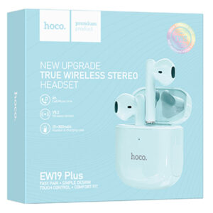 Hoco (EW19 Plus) - Casti Wireless, Ear Buds, BT 5.3, 180h StandBy, 300mAh, Delighted | Blue