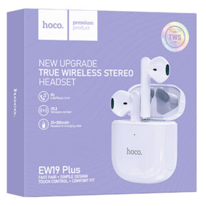 Hoco (EW19 Plus) - Casti Wireless, Ear Buds, BT 5.3, 180h StandBy, 300mAh, Delighted, Purple