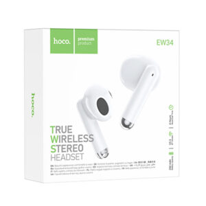 Hoco (EW34) - Casti Wireless, Ear Buds, BT 5.3, 150h StandBy, 250mAh, Full, White