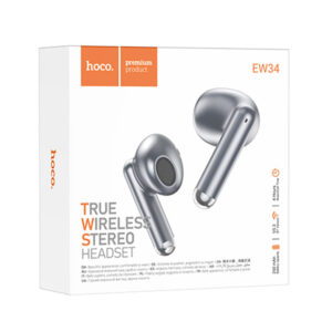 Hoco (EW34) - Casti Wireless, Ear Buds, BT 5.3, 150h StandBy, 250mAh, Full, Gray