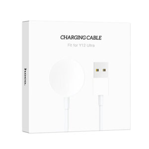 Hoco (Y12 Ultra) - Cablu de incarcare Wireless, pentru SmartWatch Hoco Y12 Ultra, 5W, Qi Charging, USB-A, 1m, White