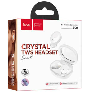 Hoco (EQ3) - Casti Wireless, Ear Buds, BT 5.3, 150h StandBy, 150mAh, Smart True, Milky White