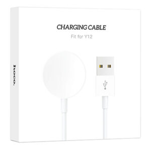 Hoco (Y12) - Cablu de incarcare Wireless, pentru SmartWatch Hoco Y12, 5W, Qi Charging, USB-A, 1m, White