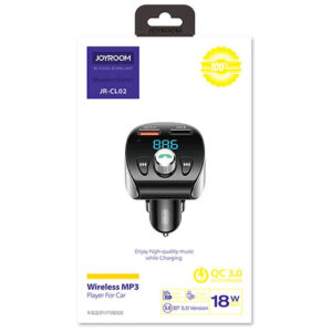 Joyroom (JR-CL02) - Modulator FM, 18W, 2xUSB-A, QC 3.0, Multifunction, Black