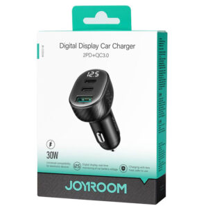 Joyroom (JR-CCD04) » Incarcator Auto, PD30W, 2xUSB-C, 1xUSB, FastCharge, BLACK