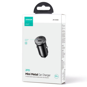 Joyroom (JR-CCN06) - Incarcator Auto, Mini, 30W, 2xUSB-C, PD, Metall, Black