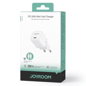 Joyroom (JR-TCF02) - Incarcator Retea + Cablu USB-C, 20W, 1xUSB-C, PD, White