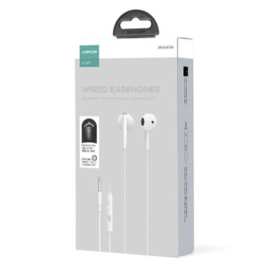 Joyroom (JR-EW04) - Casti cu Fir, In Ear, 3.5mm, 1.2m, Mic & Volume Key, HiFi, White