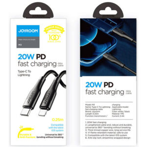 Joyroom (M3) - Cablu Date si Incarcare, USB-C la Lightning, PD20W, QC3.0, 1.2m, Black