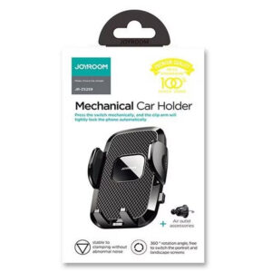 Joyroom (JR-ZS259) - Suport Auto, cu cleme laterale, montaj Ventilatie, MultiAngle, PullClip, Black