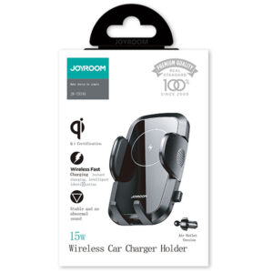 Joyroom (JR-ZS241) - Suport Auto cu incarcare Wireless, 15W, cu cleme laterale, montaj Ventilatie, cablu USB-C, 1m, Black