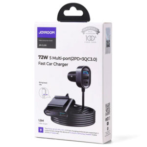 Joyroom (JR-CL05) - Incarcator Auto + Cablu , 75W, 2xUSB-C, 3xUSB-A, PD, QC 3.0, Black