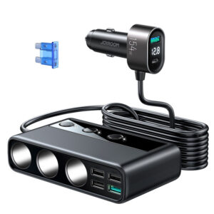 Joyroom (JR-CL06) - Incarcator Auto Cu Fir, 154W, 1xUSB-C, 4xUSB-A, PD, QC 3.0, Black