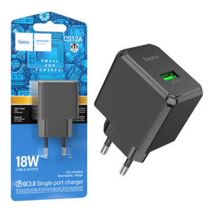 Hoco (CS12A) - Incarcator Retea, 18W, 1xUSB-A, QC 3.0, Standard, Black