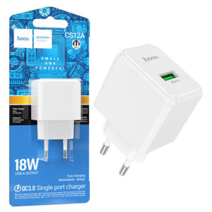 Hoco (CS12A) - Incarcator Retea, 18W, 1xUSB-A, QC 3.0, Standard, White
