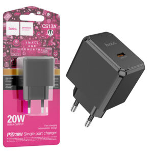 Hoco (CS13A) - Incarcator Retea, 20W, 1xUSB-C, PD, Black