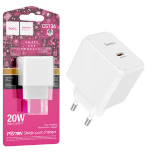 Hoco (CS13A) - Incarcator Retea, 20W, 1xUSB-C, PD, White