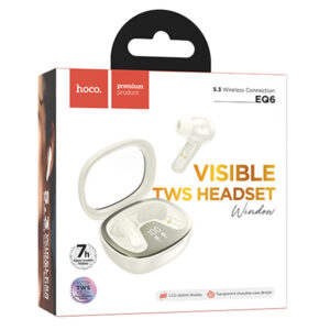 Hoco (EQ6) - Casti Wireless, Ear Buds, BT 5.3, 180h StandBy, 320mAh, Shadow, White