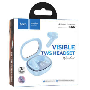 Hoco (EQ6) - Casti Wireless, Ear Buds, BT 5.3, 180h StandBy, 320mAh, Shadow | Blue