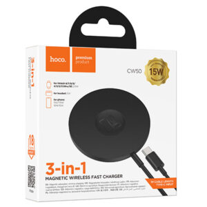 Hoco (CW50) - Incarcator Wireless, AP Series, 15W, Qi Charging, Fast, Black
