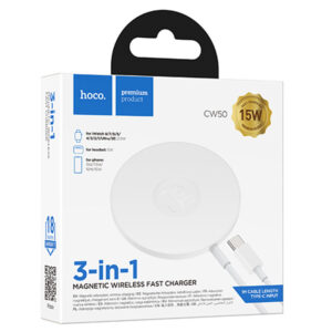 Hoco (CW50) - Incarcator Wireless, AP Series, 15W, Qi Charging, Fast, White