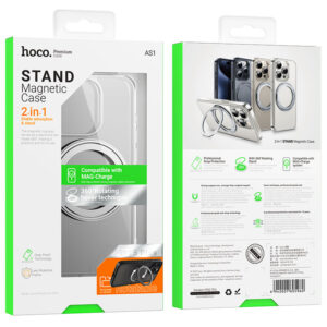 Husa Hoco (AS1) » iPhone 15 Pro - MagSafe, Ring Stand, Frosted, Clear