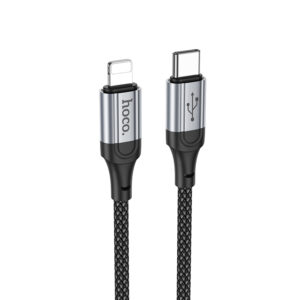 Hoco (X102) - Cablu Date si Incarcare, USB-C la Lightning, PD27W, QC3.0, Braided, 1m, Black