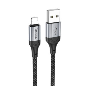 Hoco (X102) - Cablu Date si Incarcare, USB-A la Lightning, 2.4A, Braided, 1.2m, Black