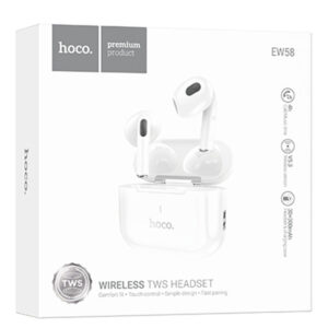 Hoco (EW58) - Casti Wireless, Ear Buds, BT 5.3, 150h StandBy, 300mAh, White