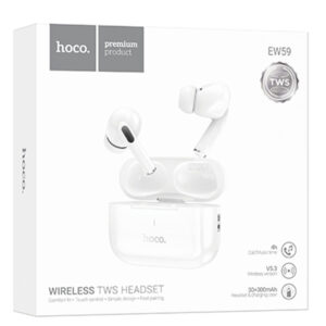Hoco (EW59) - Casti Wireless, Ear Buds, BT 5.3, 150h StandBy, 300mAh, White