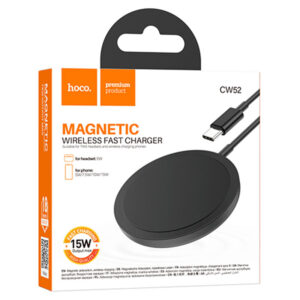 Hoco (CW52) - Incarcator Wireless, Magnetic, 15W, Qi Charging, Fast, Universal, Black