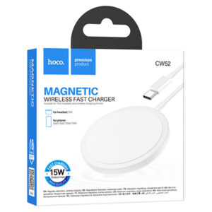 Hoco (CW52) - Incarcator Wireless, Magnetic, Qi Charging, Fast, Universal, White