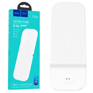 Hoco (CQ6) - Statie Incarcare Wireless, SAM Series, 5V, 3A, Qi Charging, Magnetic, 3 in 1, White