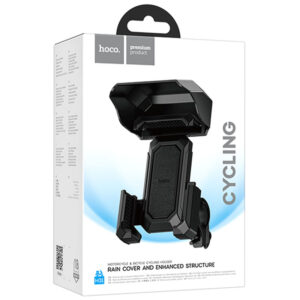 Hoco (H31) - Suport Moto/Bike, cu cleme laterale, montaj Ghidon///Oglinda, Strong Lock, Rain Cover, Black