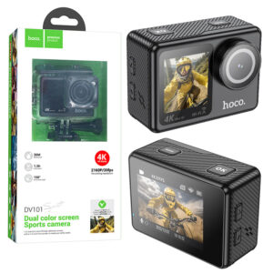 Hoco (DV101) - Camera Video, Action/Sport, cu ecran Dual LCD, UHD 4K/30fps, HDMI, Black