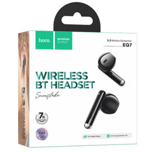 Hoco (EQ7) - Casti Wireless, Ear Buds, BT 5.3, 180h StandBy, 300mAh, Power LED, Snowflake, Black