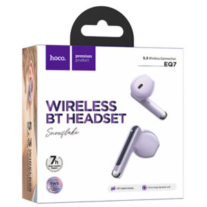 Hoco (EQ7) - Casti Wireless, Ear Buds, BT 5.3, 180h StandBy, 300mAh, Power LED, Snowflake, Purple