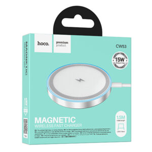 Hoco (CW53) - Incarcator Wireless, Magnetic, 15W, Qi Charging, Universal | Silver