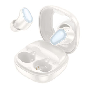 Hoco (EQ13) - Casti Wireless, Ear Buds, BT 5.3, 180h StandBy, 400mAh, Mirror Case, Funtrue, MILKY WHITE