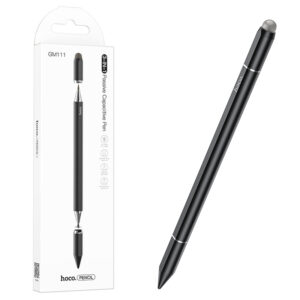 Hoco (GM111) - Creion capacitativ + Stylus Pen 3 in 1, pentru ecran telefon/tableta, Black