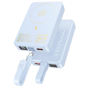 Hoco (Q24) - Baterie Externa, PowerBank, Wireless si Cablu, 22.5W+PD250W, Magnetica, 10000mAh | Blue