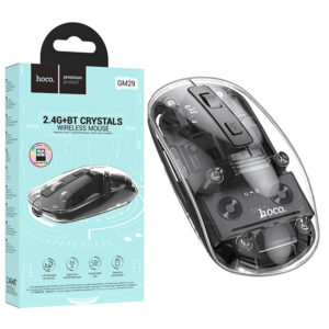 Hoco (GM29) - Mouse pentru PC/Laptop, Dual Mode BT / Wireless | Clear/Black
