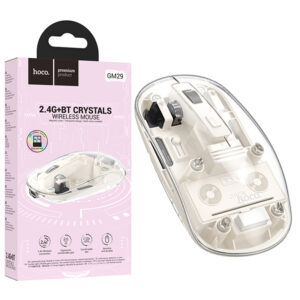 Hoco (GM29) - Mouse pentru PC/Laptop, Dual Mode BT / Wireless | Clear/WHITE