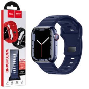 Hoco (WA27) - Curea silicon, pentru iWatch, Universal Size (42/44/45/49mm) - Flexibile Band, Stepped, Navy Blue