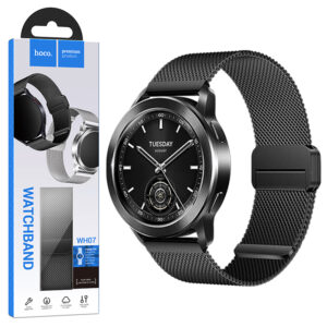 Hoco (WH07) - Curea metalica, pentru SmartWatch Universala, conectori 22 mm, Magnet, Stainless, Milanese Black
