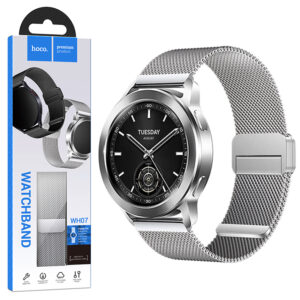 Hoco (WH07) - Curea metalica, pentru SmartWatch Universala, conectori 22 mm, Magnet, Stainless, Milanese Silver