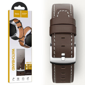 Hoco (WH10) - Curea eco-leather, pentru ceasuri, conectori 20 mm, GT Original Series, COFFEE