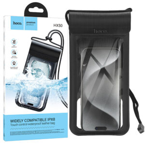 Hoco (HX50) - Husa telefon, Subacvatica, WaterProof IPX8, Universal, Black