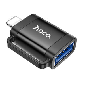 Hoco (UA31A) - Adaptor OTG Transfer, USB-A la Lightning, Black