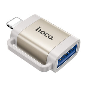 Hoco (UA31A) - Adaptor OTG Transfer, USB-A la Lightning, Gray